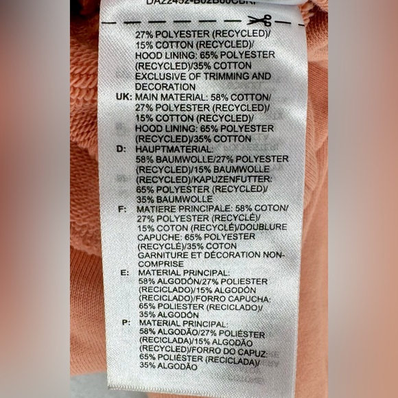 Adidas Women's Hidden Pocket Relaxed Fit Pullover Crop Hoodie Sweatshirt Sz L - Picture 8 of 10